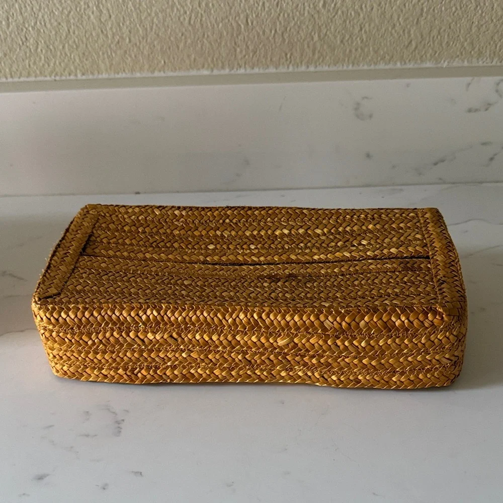 Vintage Rosenthal Netter Rattan Tissue Box Made in Italy